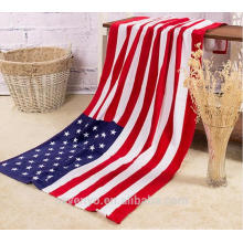 100% cotton American flag design beach towels